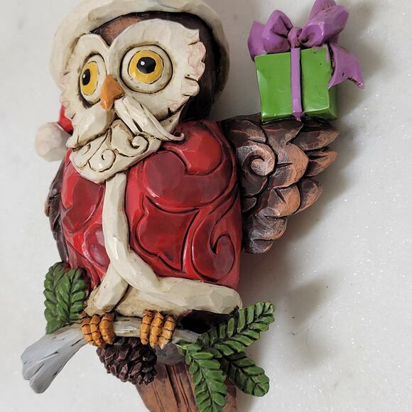 Jim Shore Heartwood Creek Santa Owl Ornament Hand Painted Holiday Christmas Tree - Picture 8 of 11